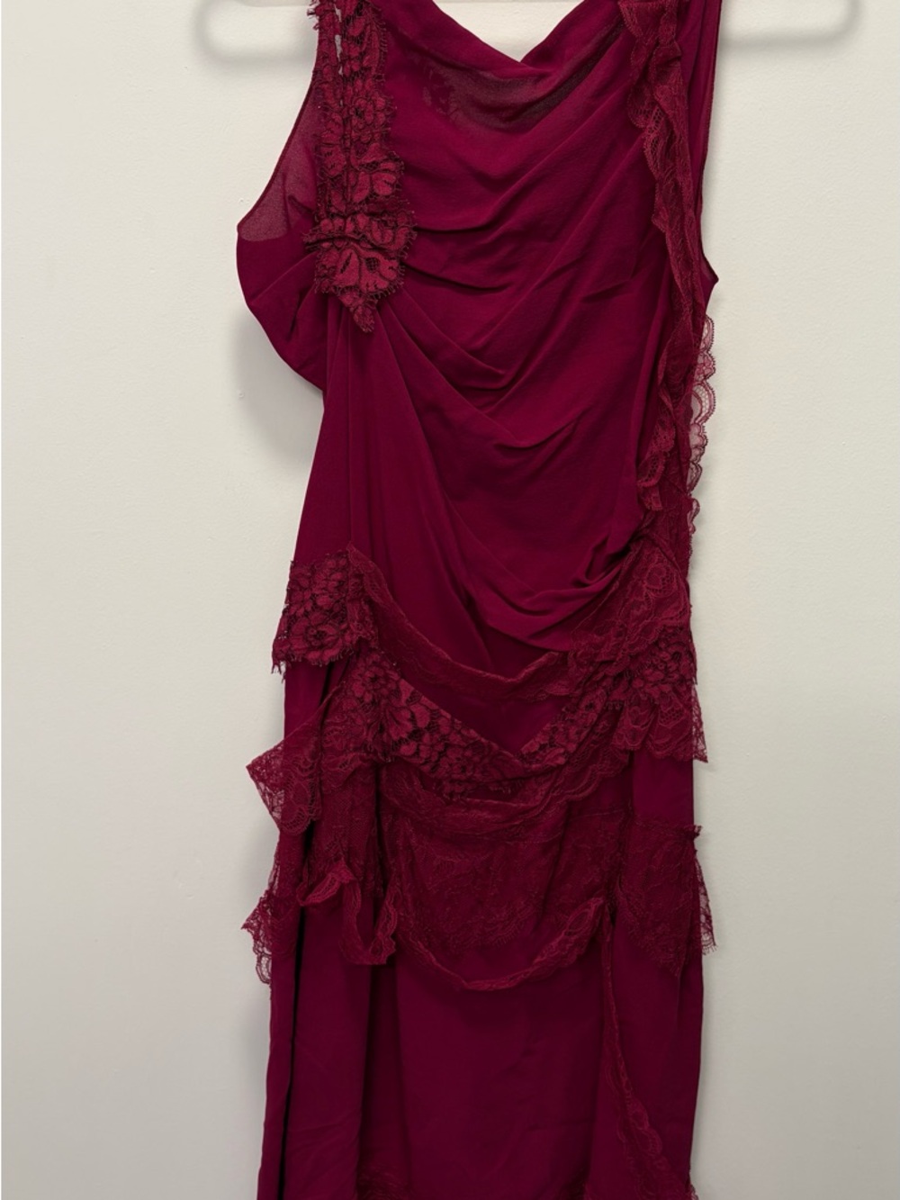 Nina Ricci Paris 100% Silk Lace Draped Cocktail Dress — Size 40 (US 6/8)